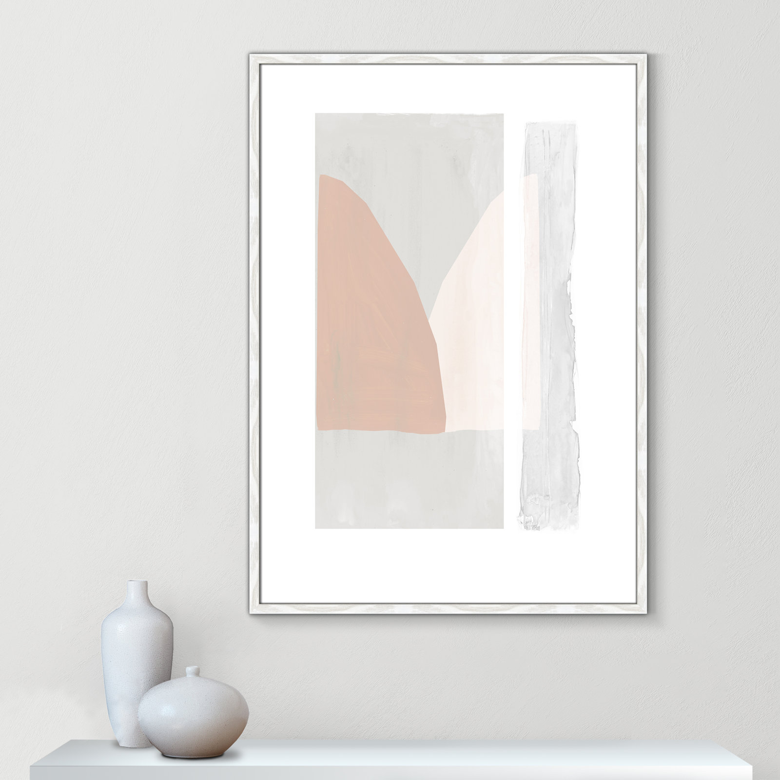 Soft and Light - Painting Print, White Wood Framed Paper, 41.5" H x 29.5" W x 0.75" D