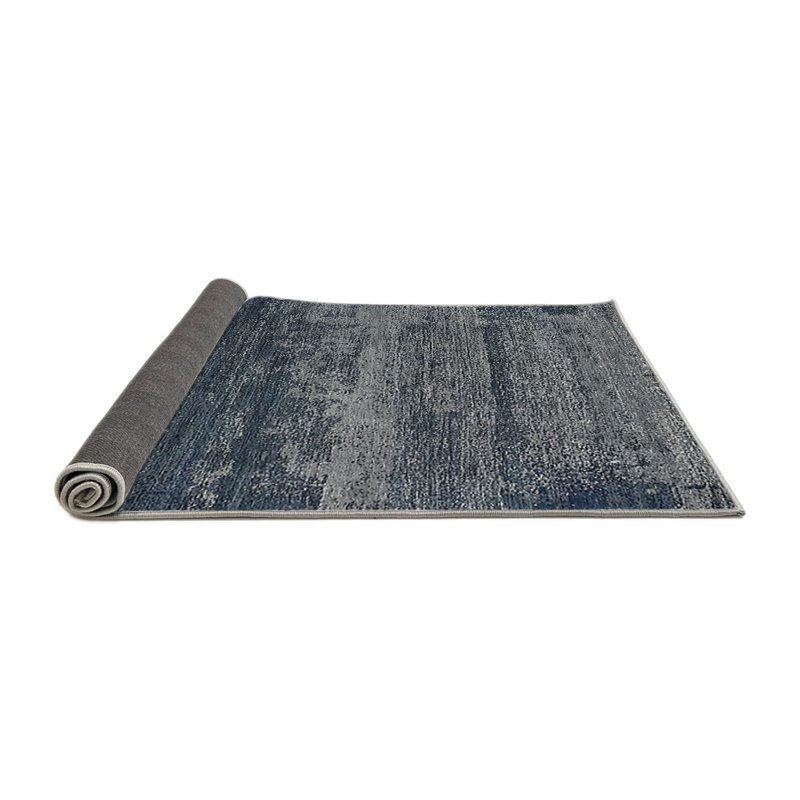 Tapis bleu/beige, Rond 5 pi