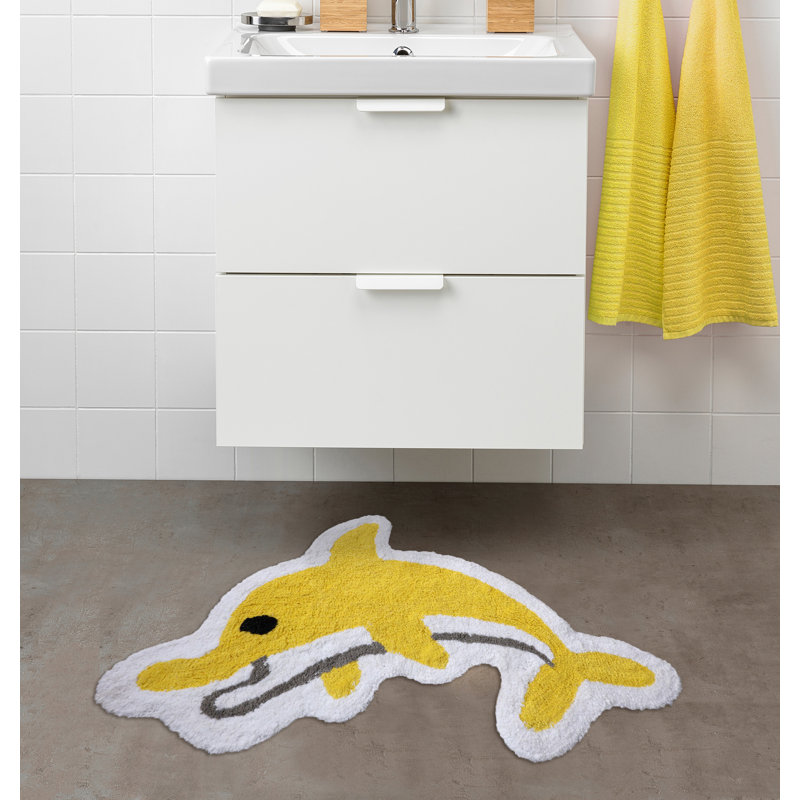 Tapis pour salle de bain Koret, Jaune