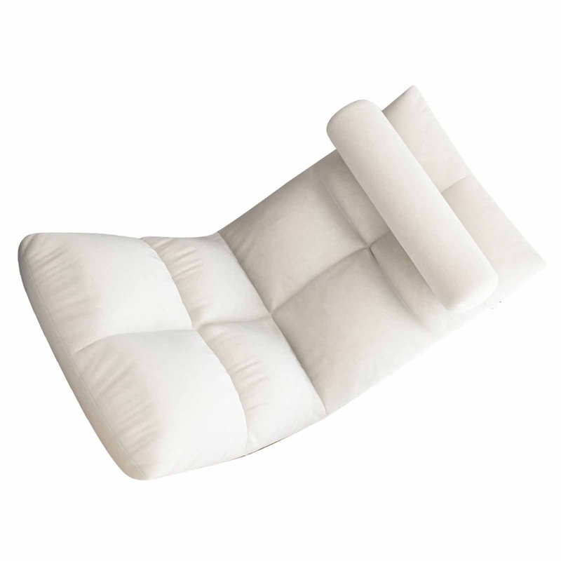 Chaise de plancher avec support de dossier, canapé-lit pliant, canapé-lit, fauteuil de jeu, méditation pour adultes, blanc