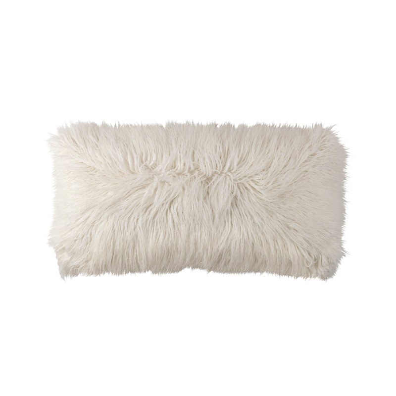 Faux Fur Feather Throw Pillow