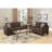 Modern Sofa Living Room Furniture 2Pc Sofa Set Chocolate Polyfiber Sofa And Loveseat W Pillows Cushion Couch