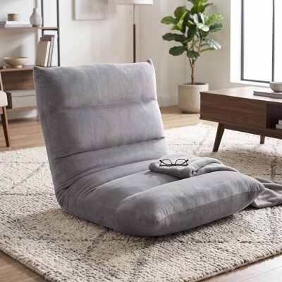 Chaise de plancher réglable avec 4 positions inclinables, coussin en mousse viscoélastique de 5,9 pouces, structure en acier, siège de canapé pliable pour jouer, lire, méditer et se détendre