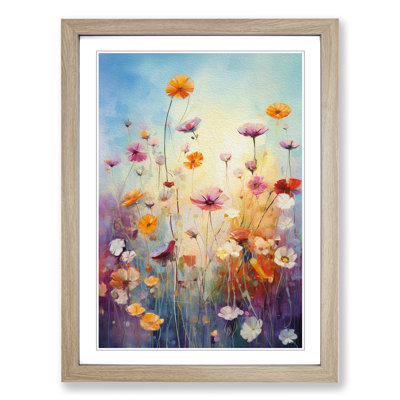 Wildflowers Action Painting Art - Framed Print