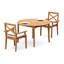 5 Pcs Grade-A Teak Wood Dining Set: 48" Round Table And 4 Granada Stacking Arm Chairs #11GR1004-1788892038