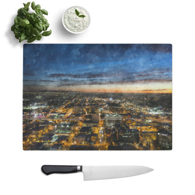 Los Angeles Skyline Painting Chopping Board