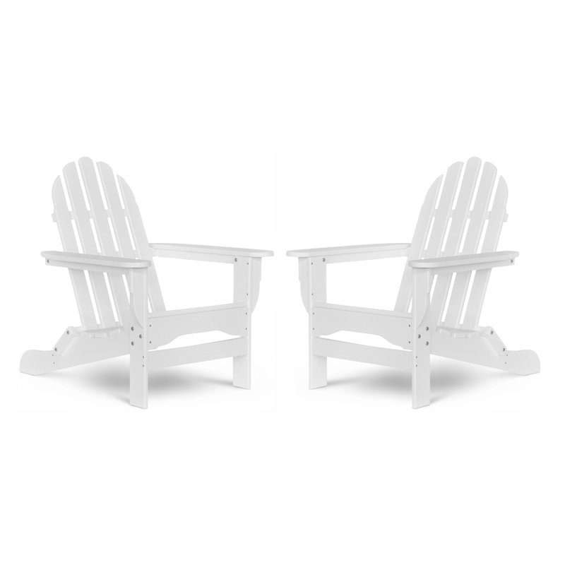 Hartington Poly Lumber Outdoor Adirondack Chair, White