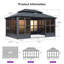 12' W x 16'' D Double Roof Galvanized Aluminum Outdoor Screen PURPLE LEAF