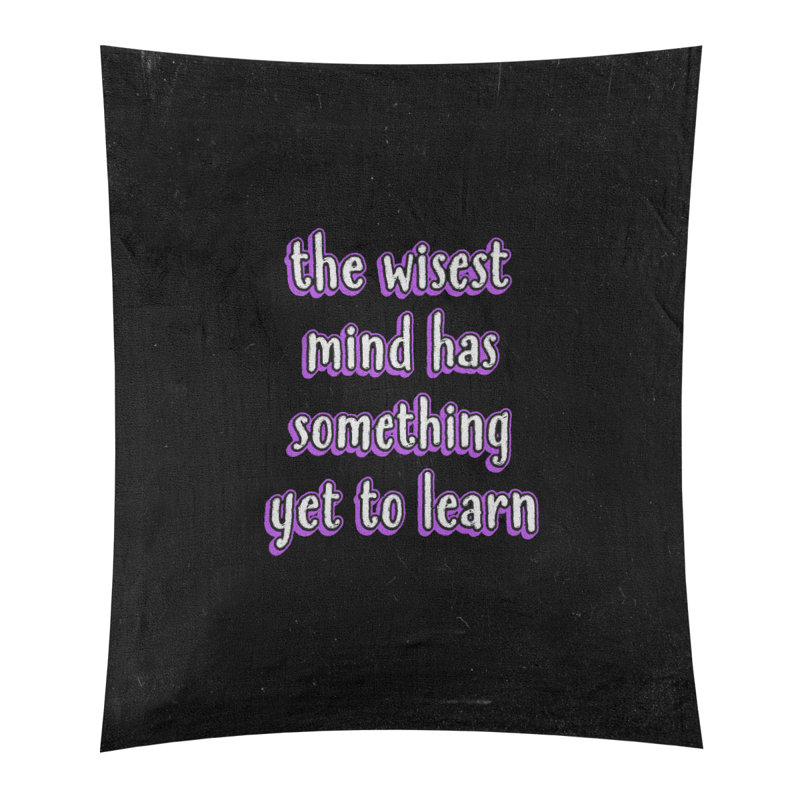 Tapisserie tableau noir en polyester quoted learning, H 104 po x l 88 po, Mauve