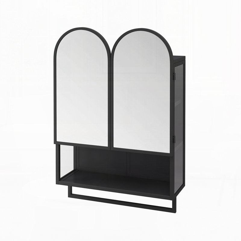 Armoire à miroir 23,62 po, Noir