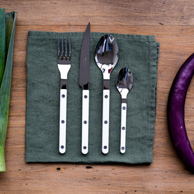 Bistrot Solid 4 - Piece Stainless Steel Flatware Set - Service for 1
