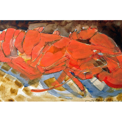 Abstract Lobster III by Erin McGee Ferrell - Wrapped Canvas Painting