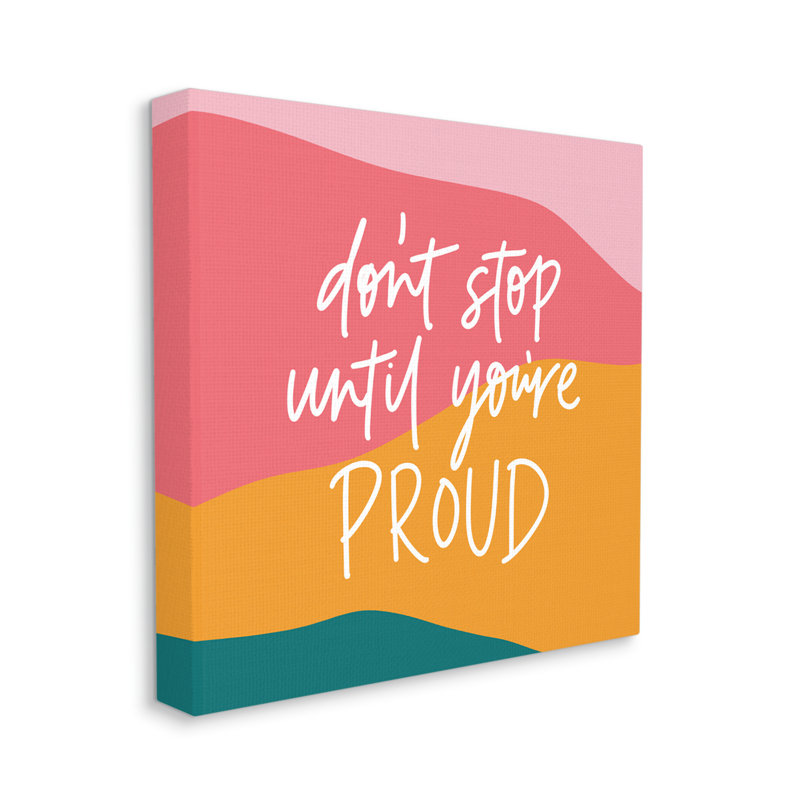 Colorful Abstract Canvas Wall Art with Inspirational Phrase, 30 x 30