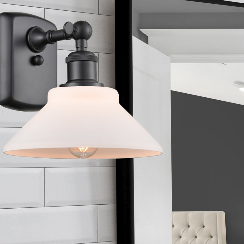 Newton St Loe Armed Sconce, Matte Black, Matte White, LED