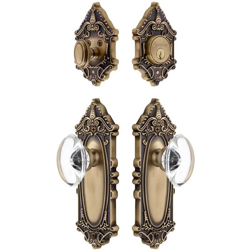 Ensemble de grandes entrées victoriennes Grandeur Grande, 2.75", Vintage Brass