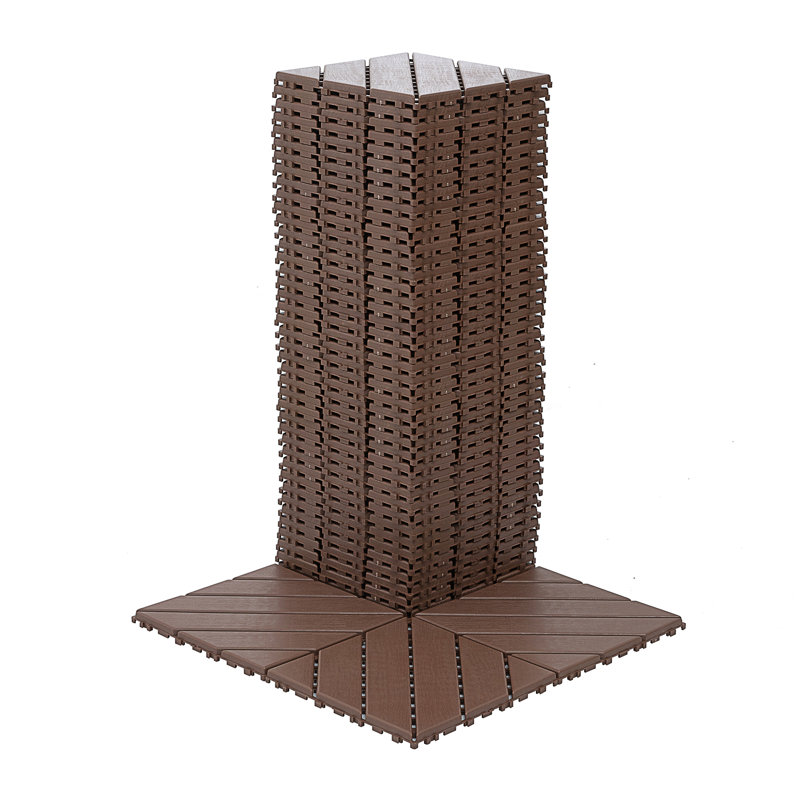 Carreaux de terrasse en plastique emboîtables, Brun