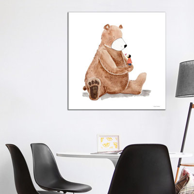 Bear And Heart by Rachel Nieman - Gallery-Wrapped Canvas Giclée on Canvas