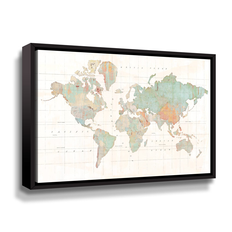Across the World V3 - Impression sur toile, H 14 po x l 18 po x P 2 po, Toile encadrée noire