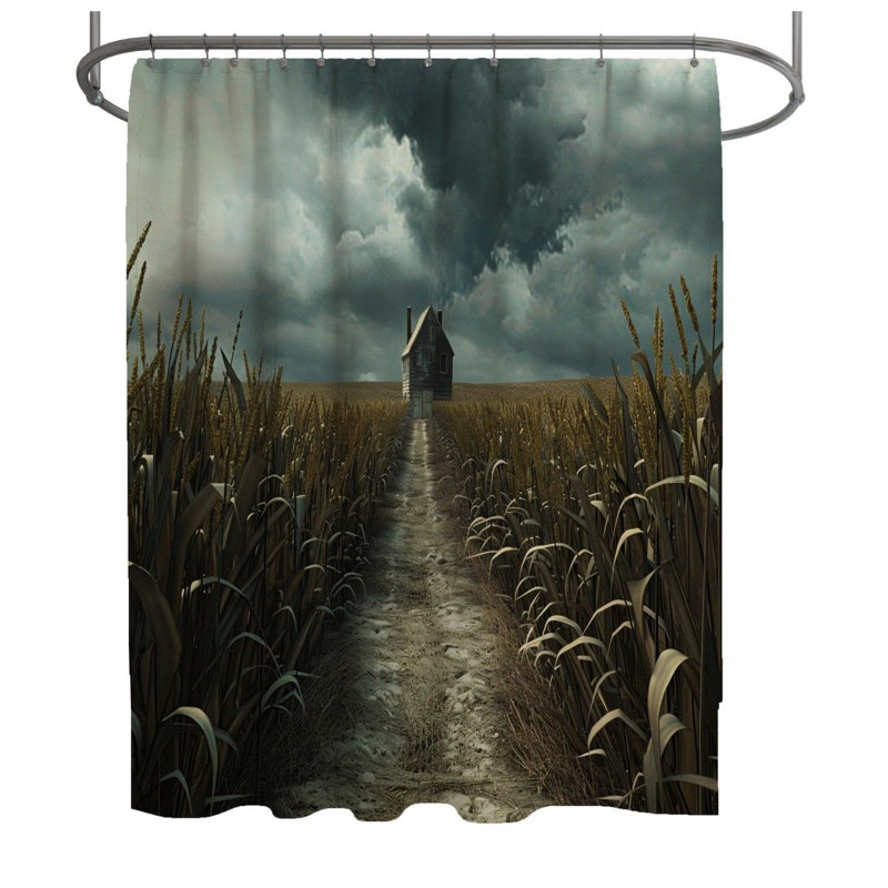Abandoned Home Shower Curtain, 73"H x 70"W