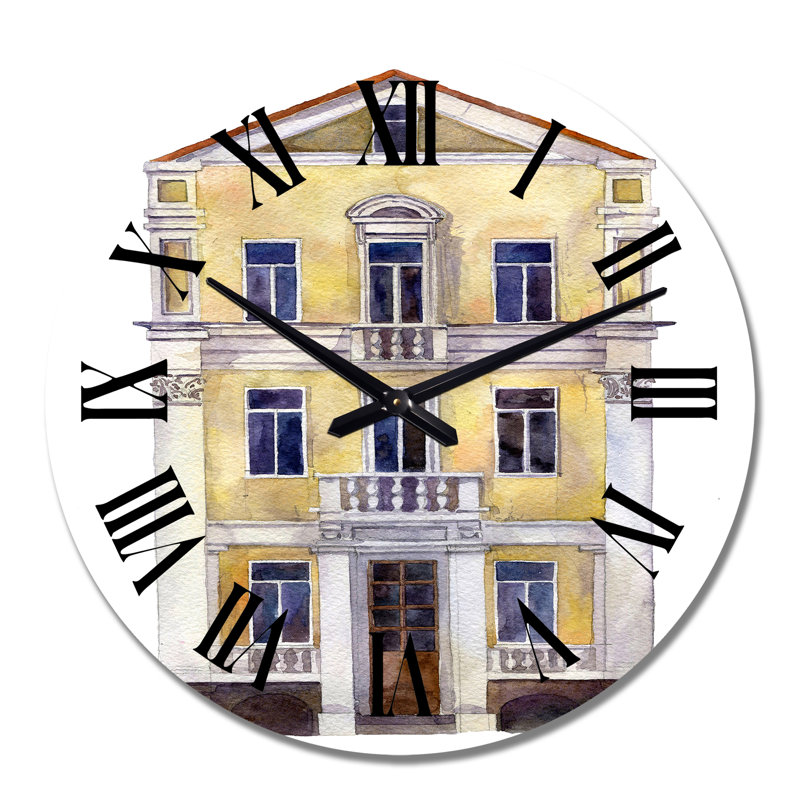 Horloge murale bohème et éclectique jaune, Grand