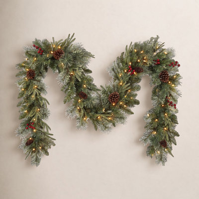 108" Pre-Lit Colonial Christmas Garland