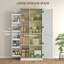 Grand garde-manger, armoire de rangement moderne avec 6 étagères à épices et tablettes réglables
