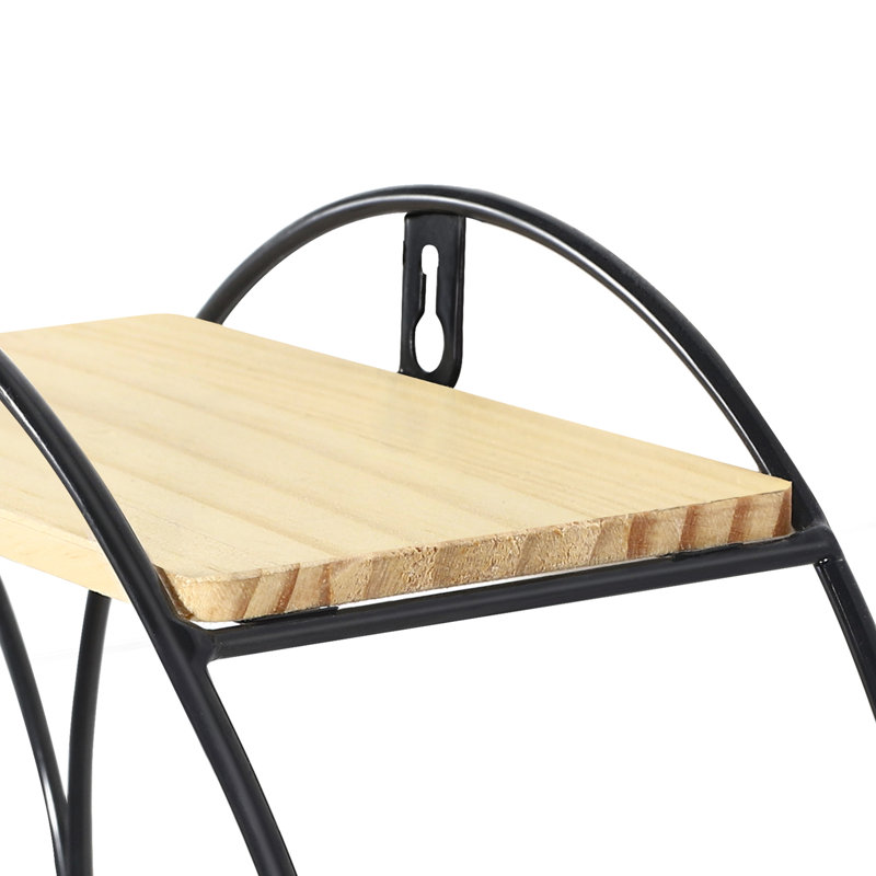 Circle Floating Shelf with Live Edge