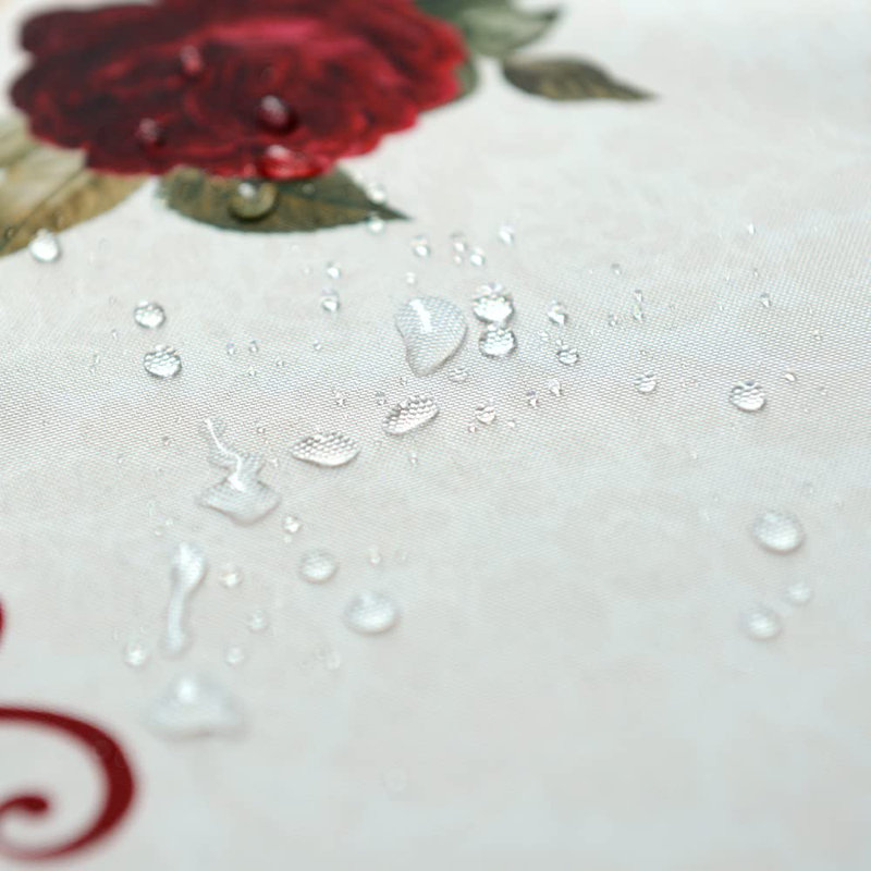 Burgundy and White Lace Embroidered Rectangular Tablecloth