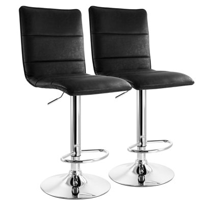 Milore Swivel Upholstered Adjustable Height Counter Stool with Metal Frame