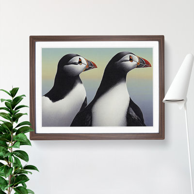 Two Puffin Birds - Single Picture Frame Print
