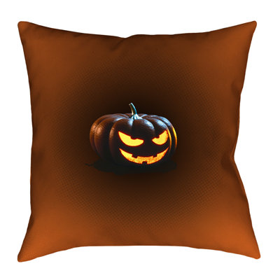 Coussin décoratif carré jack-o-lantern