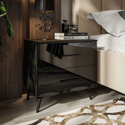 Ovolo 55cm W Manufactured Wood Bedside Table