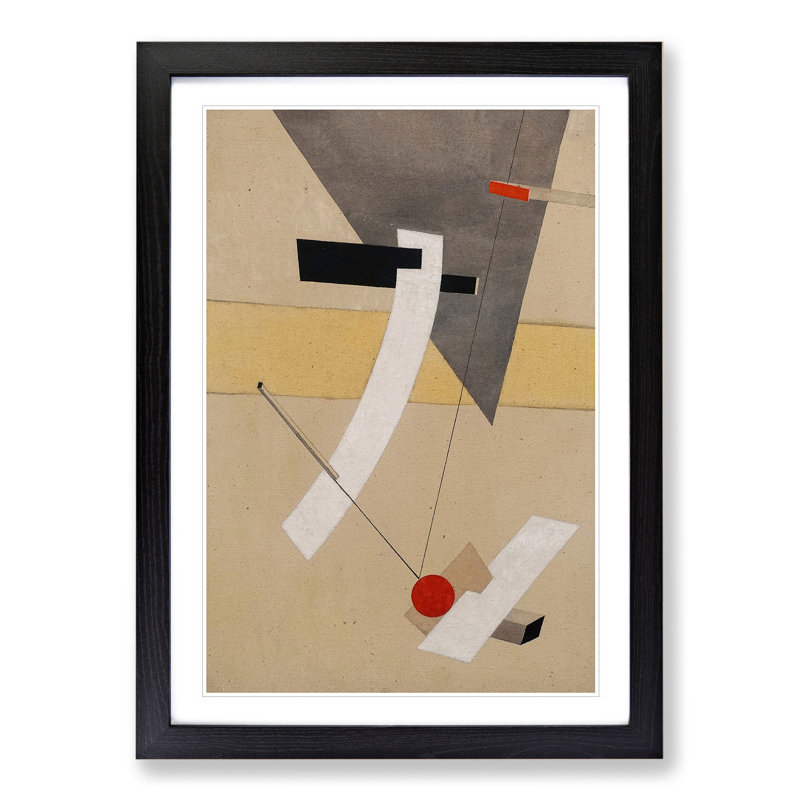 Proun 12E by El Lissitzky - Framed Print, 65cm H x 48cm W x 2cm D, Black Framed