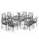 9pcs Large Square Table Outdoor Patio Dining Set With Cushioned Chairs
