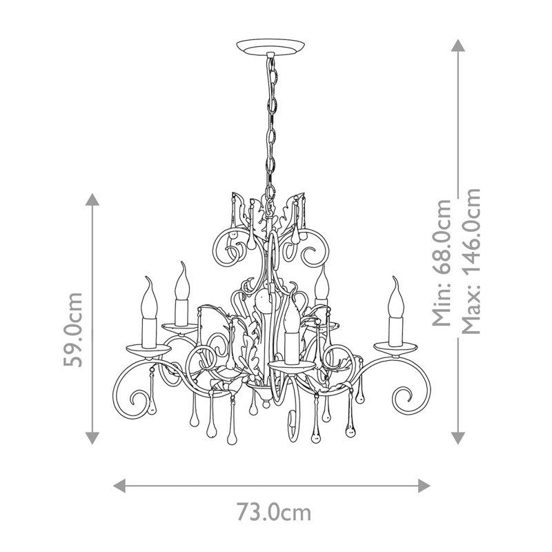 Barcroft 5 - Light Candle Style Chandelier, Bronze/Gold