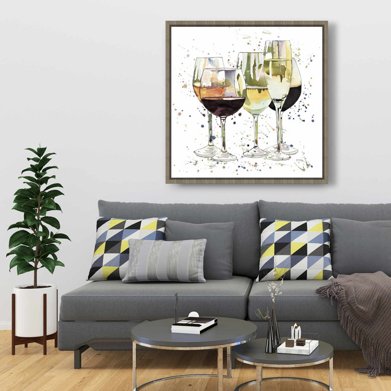 Beaux verres à vin - Art illustratif sur toile pour la maison