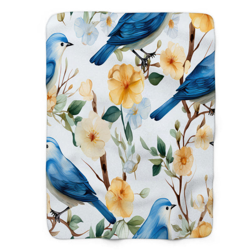 Jeté en sherpa floral 1 pièce, 50 po x 60 po