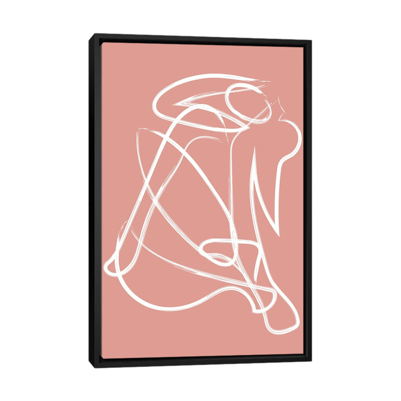 « Silhouette rose » par Mambo art studio-impression, H 26 po x l 18 po x 1,5 po, Pas de tapis, Toile avec cadre noir