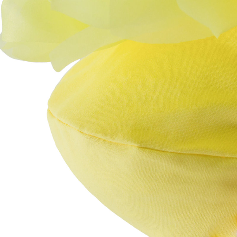  Coussin décoratif brodé réversible, Jaune