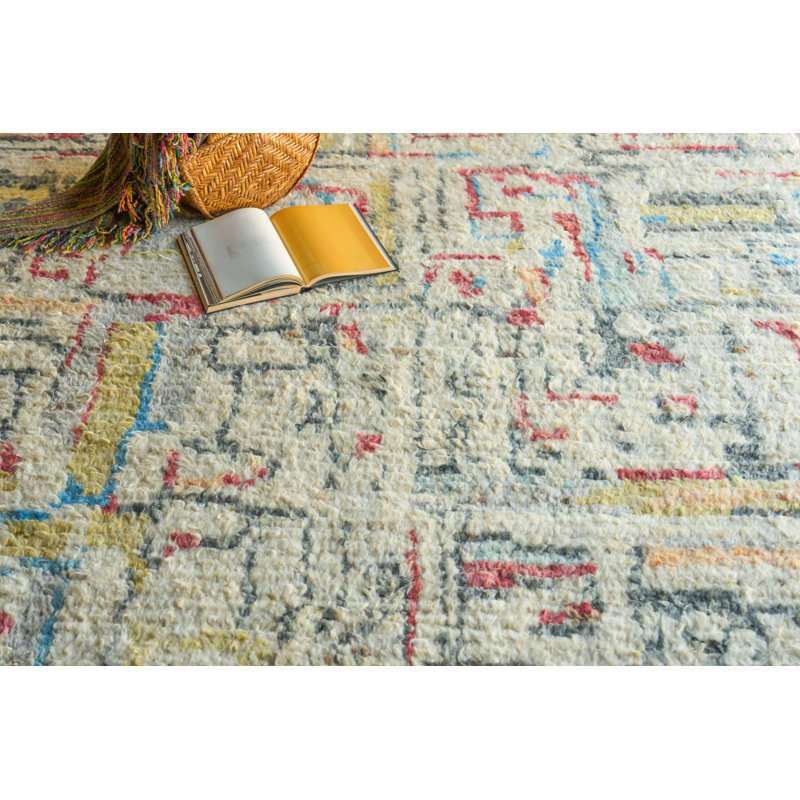 Marrakesh hand-knotted Wool Red/Yellow/Multi Area Rug, 8'X10'