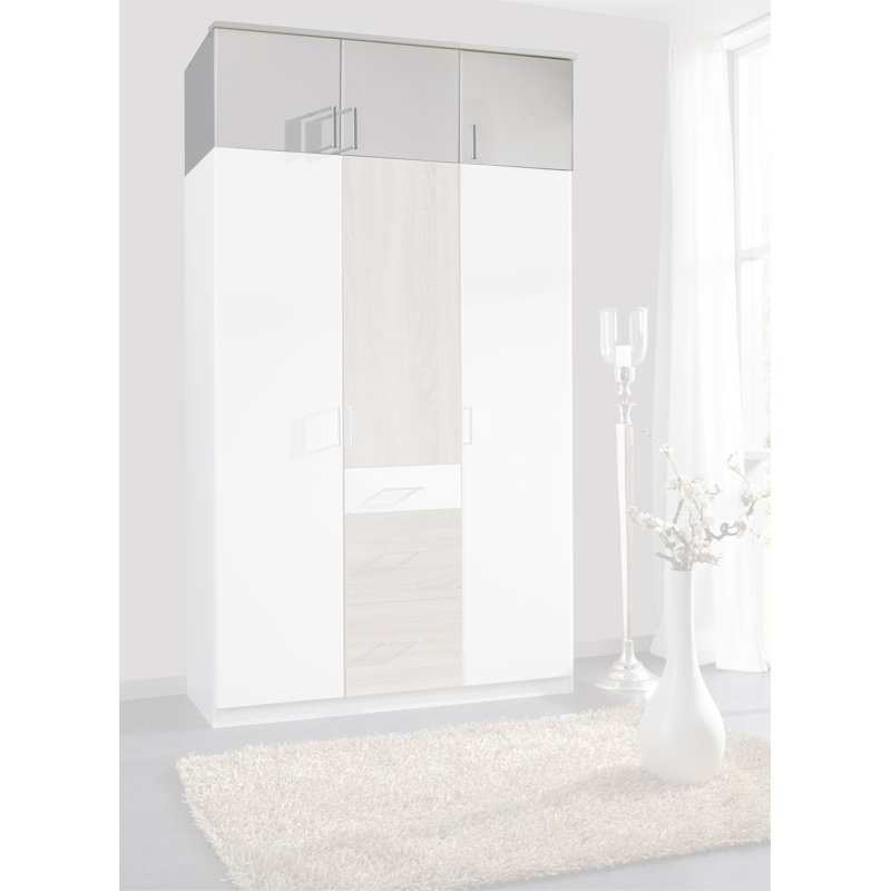 Arango 135cm Solid Wood Closet System, Alpine white, Rough-cut oak