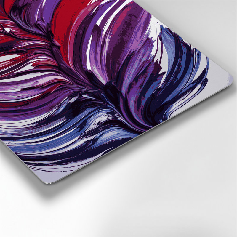 «Lyrical Abstraction 68», art mural en métal rouge, H 11 po x l 14 po