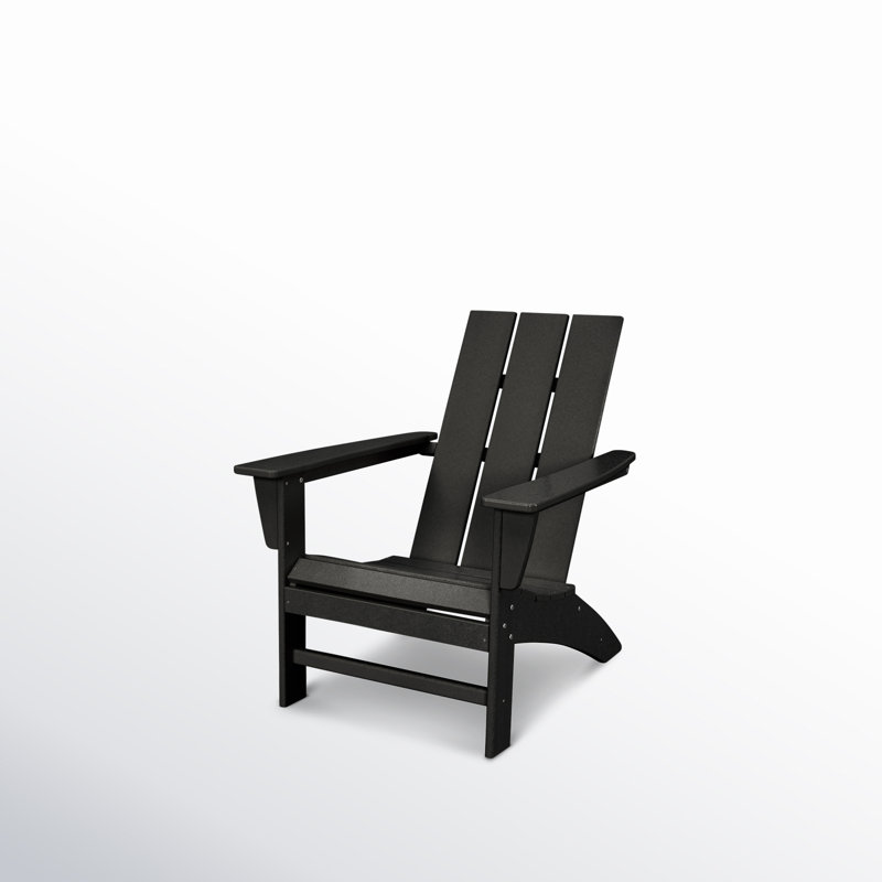 POLYWOOD Modern Adirondack Chair, Black