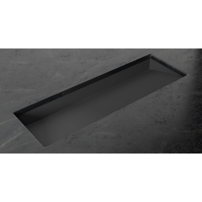 Badeloft 48.8" x 16.1" Rectangular Stone Resin Undermount Ramp Bathroom Sink UB-04-XL-MBLK in Matte Black