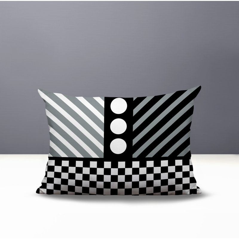 Oreiller rectangulaire réversible intérieur / extérieur Brixa, Gris, Rectangulaire H 14 po x l 20 po
