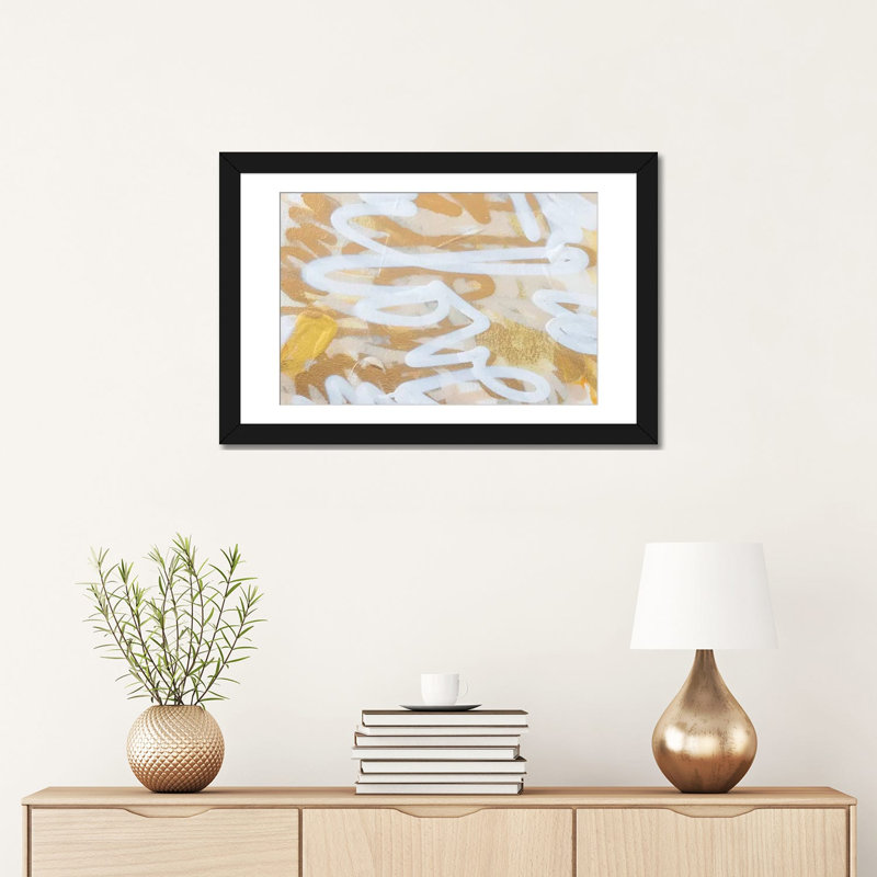 « gold love », impression sur toile, H 16 po x l 24 po x P 1 po, Papier d'art encadré noir, Blanc