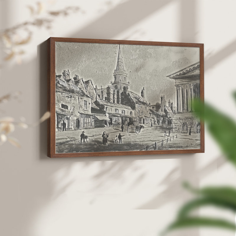 Croquis rétro - XXXVI - reproduction encadrée, Noyer, H 22 po x l 28 po