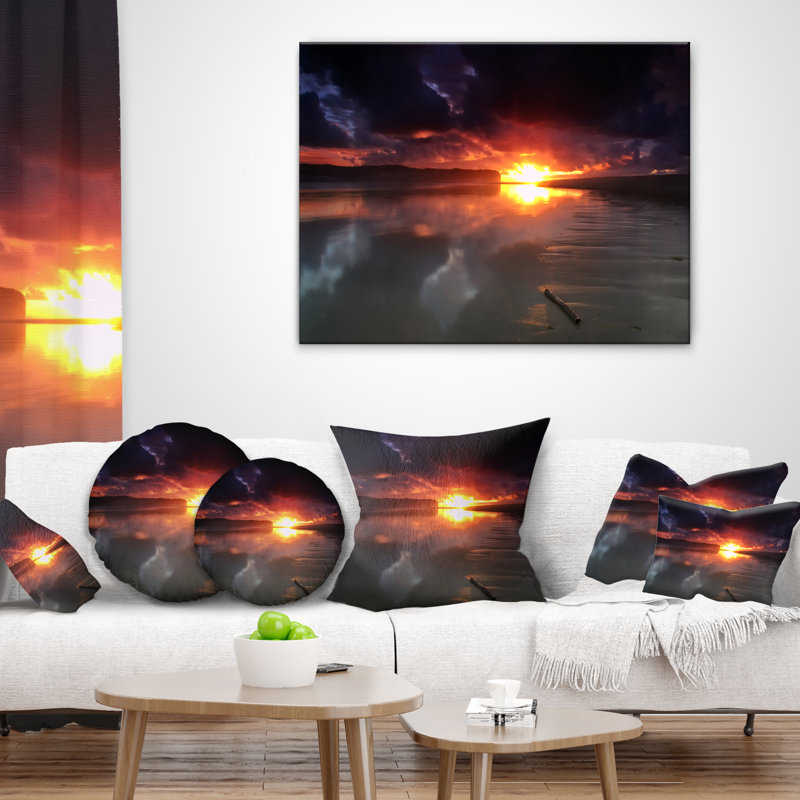 Oreiller en mer noir à coucher de mer foncé, Carré 18 po x 18 po