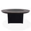 54" Round Rustic Polymer Fire Table with Propane Shelf-2024633360