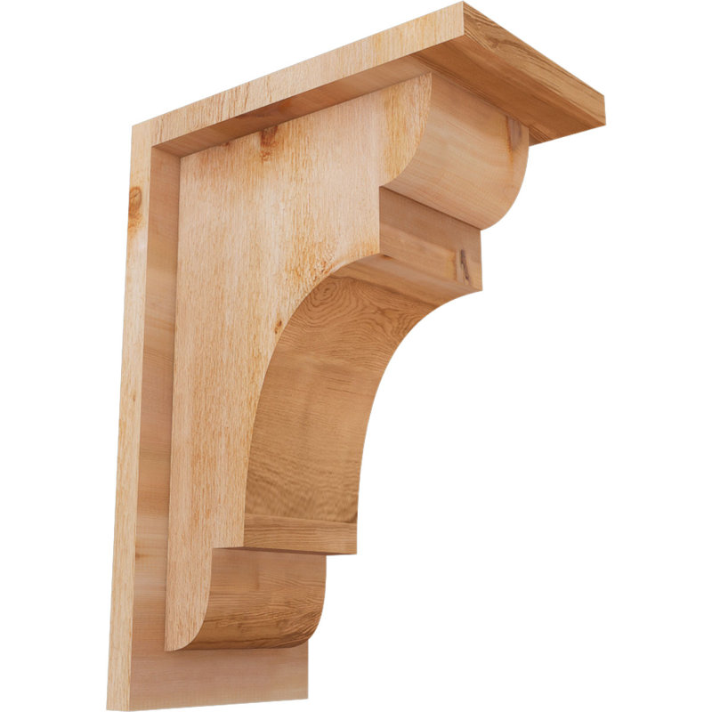 New Brighton Corbel avec plaque arrière, H 14 po x l 6 po x P 10 po, Cèdre rouge, Sciage brut